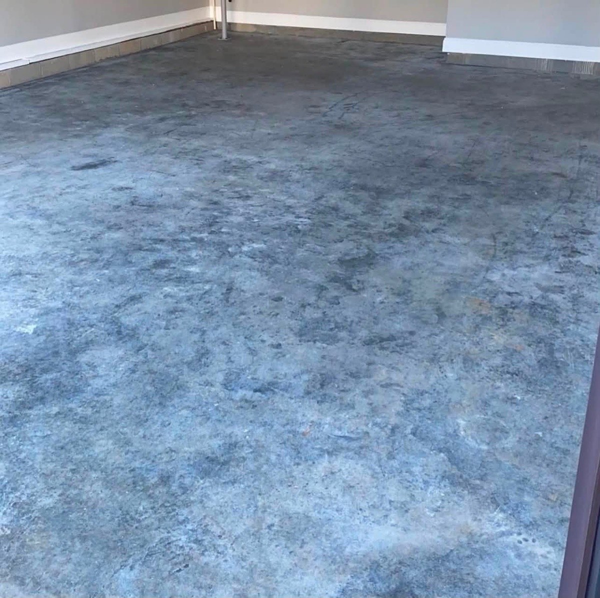 Garage floor before the finished flake coating